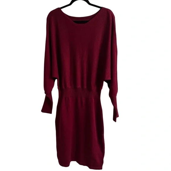 Women’s Solid Color Lantern Sleeve Waist Sweater Dress - Picture 6 of 8